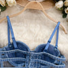 Streetwear Diamonds Denim Vest Female Bra Sleeveless Backless Sexy Summer Tank Tops For Women Camisole y2k Crop Top 2025