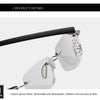 Men Blue Light Blocking Reading Glasses Women Dimond Cutting Rimless Eyeglasses Frame Anti Fatigue Hyperopia Presbyopic Eyewear