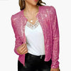 2024 Fashion Sequin Jackets Women Glitter Long Sleeve Short Coats Elegant Spring Outwear Office Ladies Solid  Streetwear Jacket