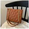 Ladies Fashion Large Capacity Chain Bag Retro Square Tote Bag Diamond Texture Shoulder Crossbody Daily Hundred Underarm Handbag