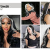 Charisma Black Wigs White Highlight Synthetic Wig Pre Plucked Synthetic Lace Front Wigs For Women Loose Wave Lace Frontal Wig