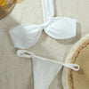 Bikini Set Women Sexy Sleeveless One Shoulder Swimsuit Two-Piece Swimwear 2025 Summer New Fashion Solid Color Bathing Beachwear