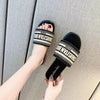 2024 Letter Slippers Fashion Flat Woman Single Shoes Casual Shoes Female Outer Wear Letter Sandals Women's Shoes Flat