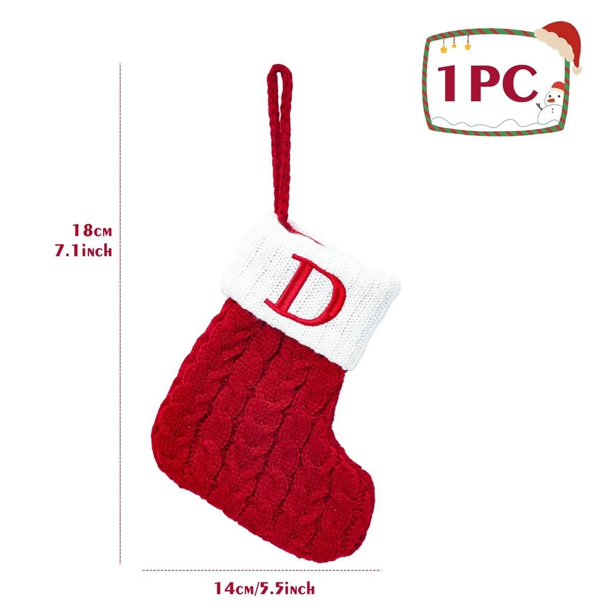 Christmas Socks Knitting Snowflake Letter Stocking Christmas Decoration For Home 2024 Xmas Tree Ornament Gift Navidad Natal 2024