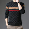 Brand 2023 Autumn High End Mens Velvet Knit Sweater Tops Designer Classic Casual Wool Pullover Fashion Soft Warm Winter Clothing