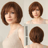 Brown Blonde Mixed Ombre Human Hair Lace Front Wigs Short Wavy Bob Hair Glolden Blonde Remy Human Hair Wig for White Women Daily