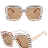 Glitter Women Sunglasses Brand Design Flash Square Shades Mirror Female Sun Glasses Bezel Bling Rhinestones