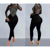 Elegant Women Jumpsuit Streetwear 2024 Spring Fashion Versatile Casual Solid Color Hot Diamond Long Sleeve Jump Suits for Female