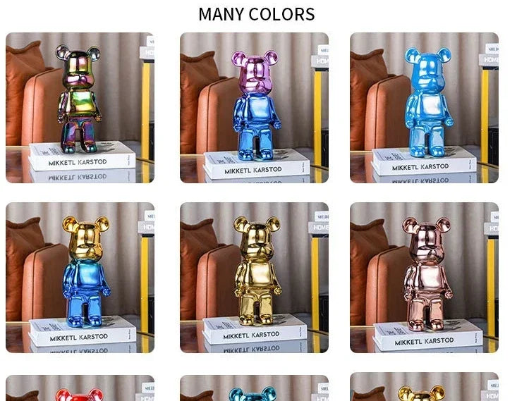20/28/35cm Aesthetic Bear Figure Stautes Ceramics Violent Bear Figurines Sculptures Decor Luxury Room Decorations Home Ornament