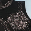 Znaiml Sexy Nightclub One Piece Outfit Romper Playsuit Women Birthday Diamonds Rhinestones Mesh Streamer Side Irregular Jumpsuit