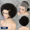 MALAIKA Kinky Curly Short Lace Front Wig Afro Bob Human Hair Natural Hairline 13X4 Lace Frontal Glueless Human Hair Wigs