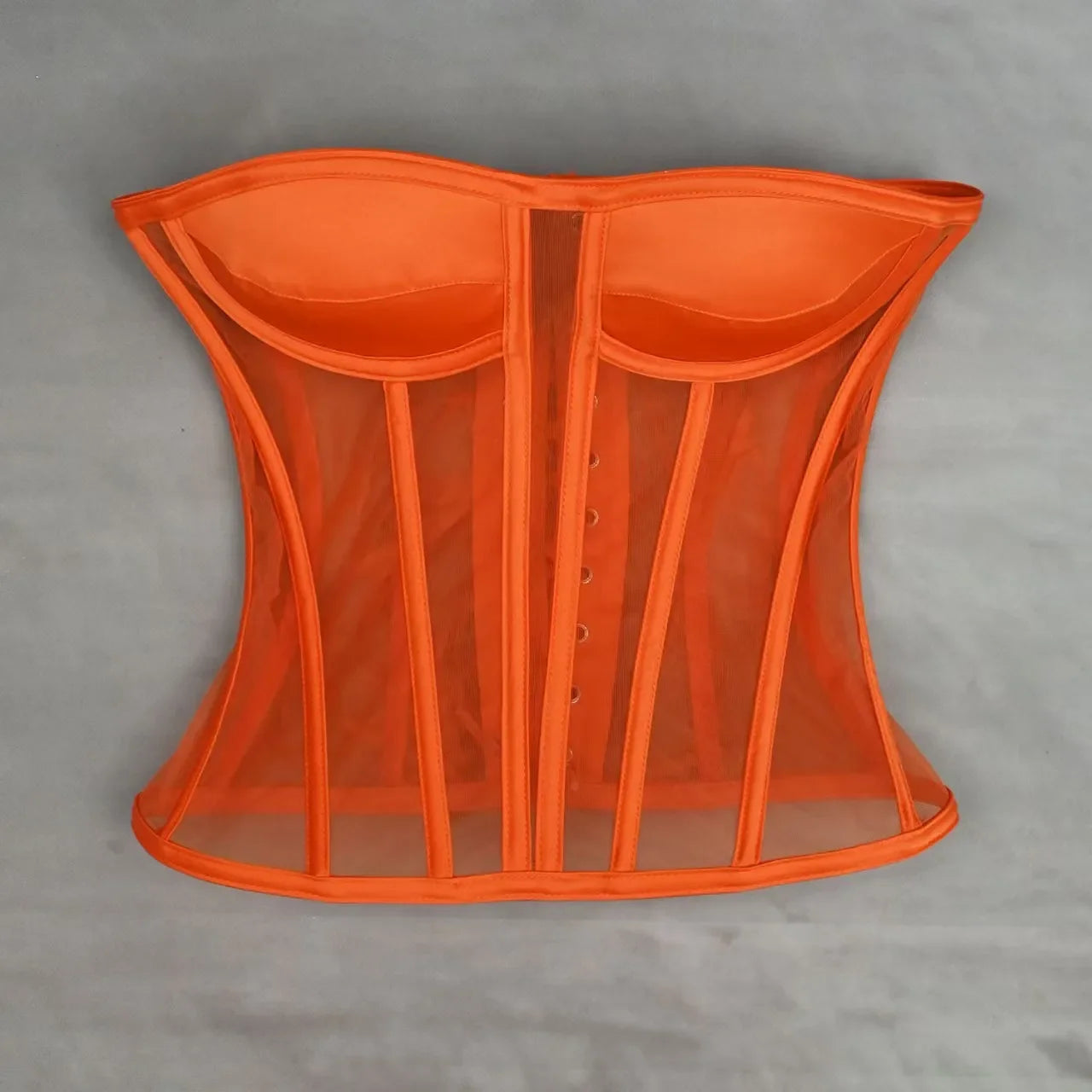 Steel Bone Transparent Bra Bustier Women's Waist Trainer Shapewear Girdles Corset Sexy Club Party Crop Top Lingerie Plus Size