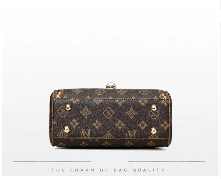 Bags for Women, Printed Fashionable Hand-Held Locks, Commuting Small Square Bag, Fashionable and Versatile Shoulder Crossbody Ba