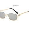Half Frame Square Sunglasses for women Luxury Brand Small Metal Retro Rectangle Black Sun Glasses Woman Fashion Eyewear