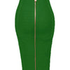 16 Colors Sexy Solid Zipper Orange Blue Black Red Bandage Skirt Women Elastic Bodycon Summer XL XXL Pencil Skirts 58cm