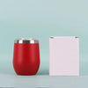50pcs Custom 12oz double wall stainless steel wine tumbler insulated vacuum egg shape wine tumbler with sliding lids