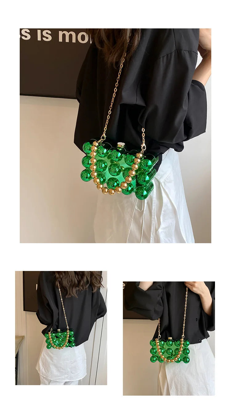 Mini Gold Chain Crossbody Bags for Women 2024 Y2K Korean Fashion Lady Evening Party Shoulder Bag Handbags and Purses