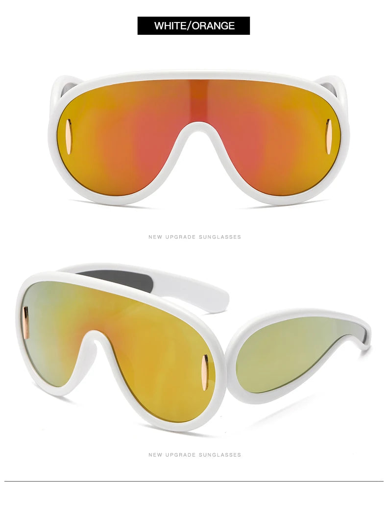 New Fashion Personality Hip Hop Cool Cyberpunk Sunglasses with Large Frame UV400 Anti UV Eyeglasses Oculos De Sol Feminino