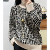 High-end 100% goat sweater women stand collar bottom loose sweater autumn winter new style of western style with age reduction
