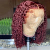 Brazilian Deep Wave 99J Burgundy Lace Front Human Hair Wig 13x4 Deep Curly Short Bob Wigs Human Hair Red Colored Water Wave Wigs