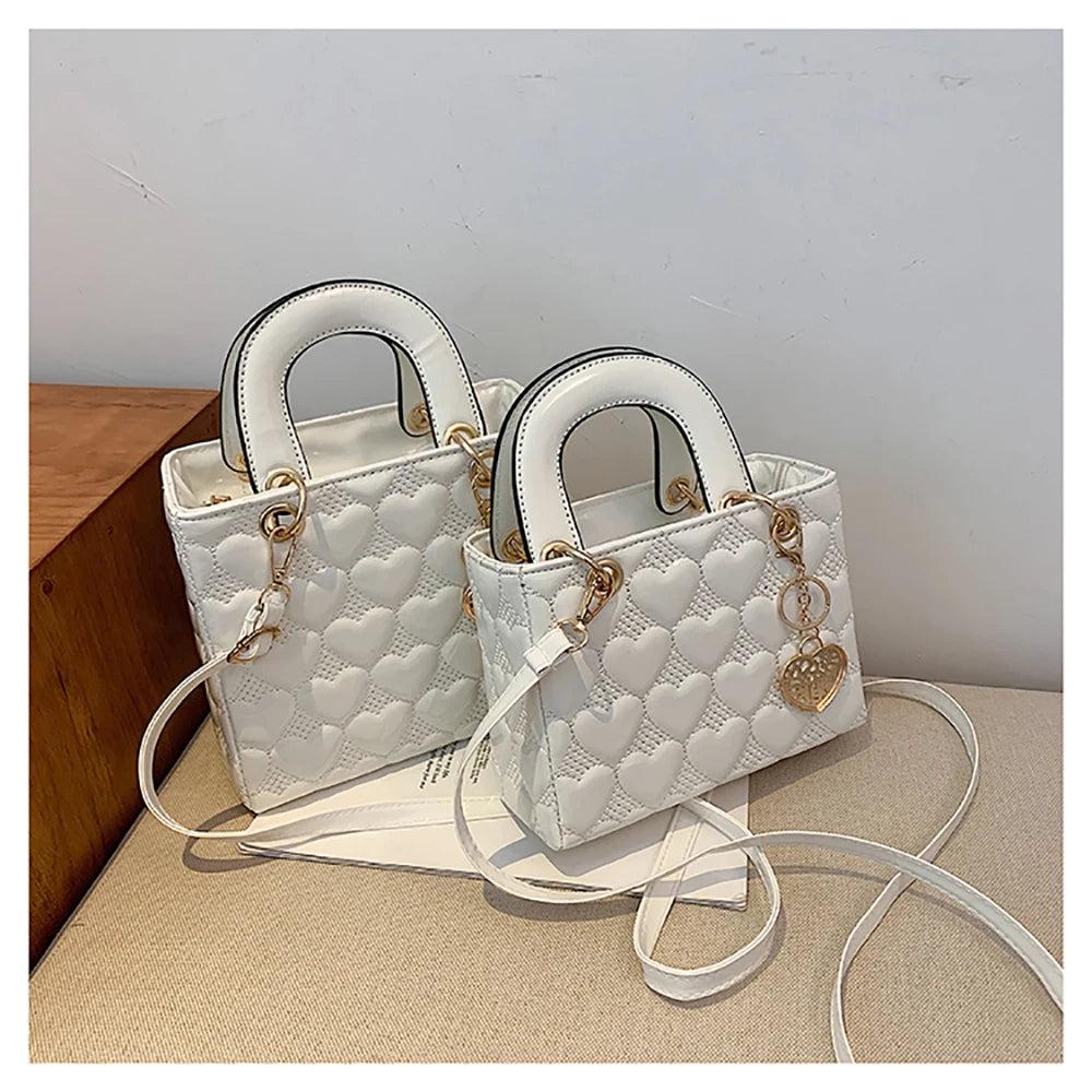 Red Love Patent Leather Bright Surface Handbag High-end Design Sense Wedding Bag Women's New Fashion All-matching Crossbody Bag