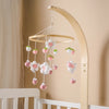 Baby Crib Mobile Bed Bell Rattle Toys Wooden Crochet Stars Pendant Bed Bell Toys Newborn Comfort Crib Bracket Hanging Toys Gifts
