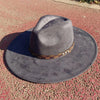 Fedora hat nubuck leather elastic webbing concave top wide brim hat for men and women autumn and winter hat  sombrero hombre