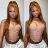 Orange Ginger Blonde Colored 13x6 HD Lace Front Wigs Human Hair 6x4 Glueless Ready To Wear Pre Cut Lace Frontal Human Hair Wigs