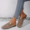 Women Slippers Summer 2025 New Luxury Brand Slippers Lightweight Round Head Shoes Water Diamond Large Flat Sandals Slides Women