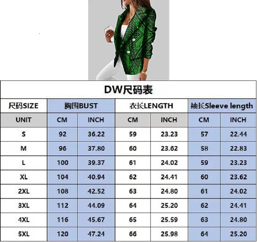 Hawaii Tribal Design Sublimation Print Jackets Personality Long Sleeve Kimono Cardigan Polynesia Retro Style Women's Casual Suit
