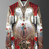 Fashion Men's Luxury Retro Print Shirt Crown Diamond Casual Social Shirt Long Sleeve Slim Fit Business Party Dress Shirt XS-6XL