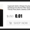 Ingemark Exaggerated Chunky Heavy Metal Twisted Torques Choker Necklace for Women Spiral Big Chain Grunge Jewelry Steampunk Men