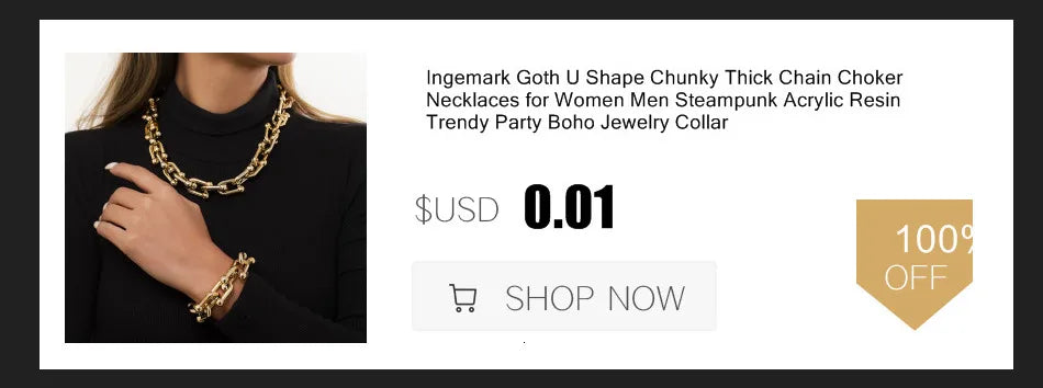 Ingemark Exaggerated Chunky Heavy Metal Twisted Torques Choker Necklace for Women Spiral Big Chain Grunge Jewelry Steampunk Men