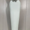 Sexy Backless Sparkly Crystal Diamonds White Bodycon Bandage Dress Women Celebrity Elegant Evening Club Party Birthday Dresses