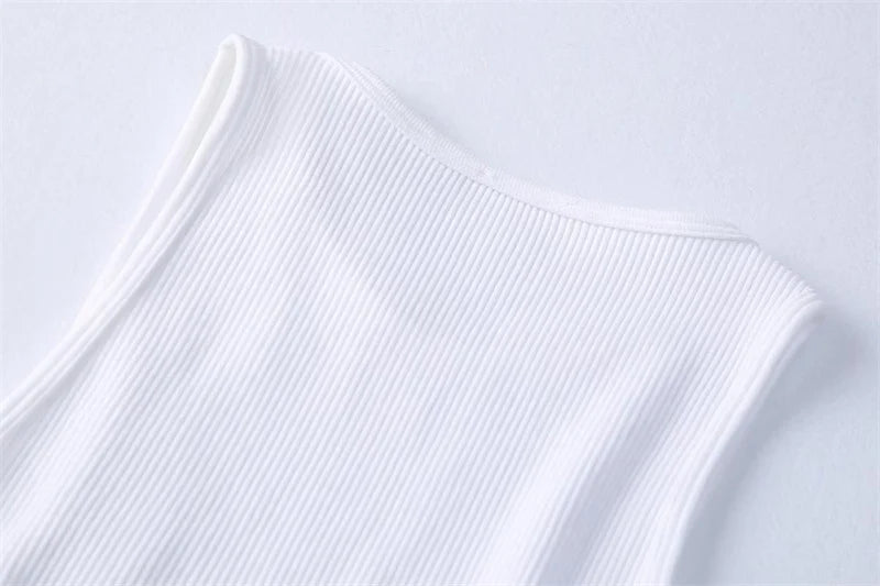 High Street Sexy Hem Tassel Diamond Beading Knitting T Shirt Chic Short Camis Tank Lady Slim Crop Vest Tops