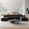 Cloud Modular Sectional Sofa with 2 Storage Ottomans 160.6" Down Filled Comfort U Shaped Sofa Minimalist Wide Deep Seat Couch