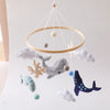 Baby Crib Mobile Bed Bell Rattle Toys Wooden Crochet Stars Pendant Bed Bell Toys Newborn Comfort Crib Bracket Hanging Toys Gifts
