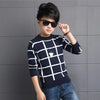 2023 Autumn Winter England Style New Kids boy Plaid Sweater Coat Children Clothing Baby jacquard Cotton Boys Pullover 4-10Y