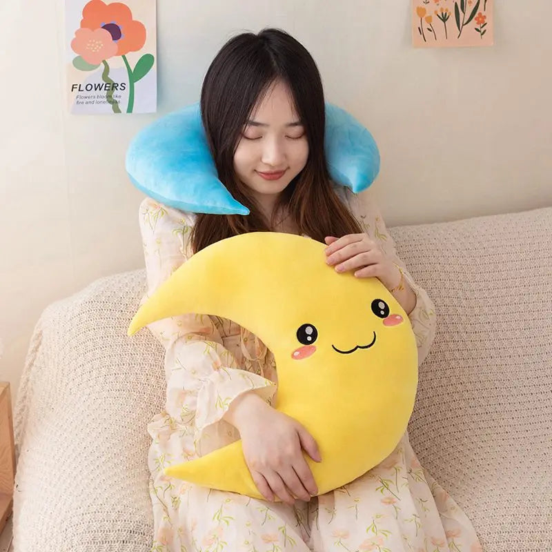 25cm New Sky Style Funny Moon Soft Plush Toy Baby Cute Throw Pillow Comfort Dolls Home Decor Xmas Gift Kids