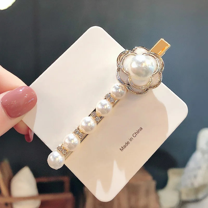 Luxury Jewelry Camellia Pearl Women Hair Clips Hair accessories for women