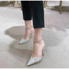 Luxury Crystal Sequined Women Pumps Elegant Thin High heels Spring Summer Fashion Chains Party Shoes Sexy Wedding Bridal Shoes