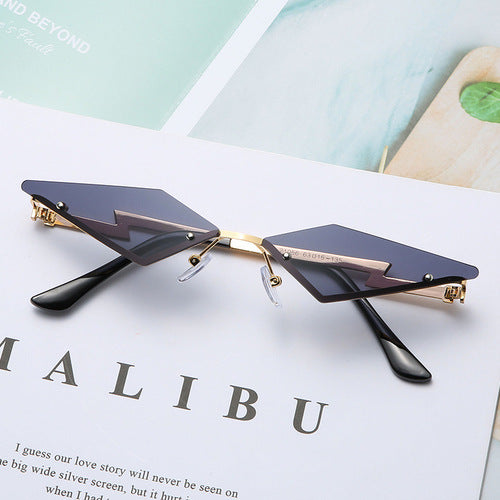 UV400 Trendy Tassel Sunglasses Fashion Retro Rimless Sun Glasses Steampunk Sunglasses Shades Funny Clouds Shaped Eyeglasses