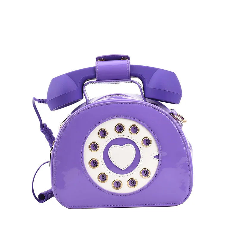 Stylish Women Telephone Shaped Crossbody PU Leather Shoulder Bag Female Casual Handbag Shopping Street School Satchel Tote Purse