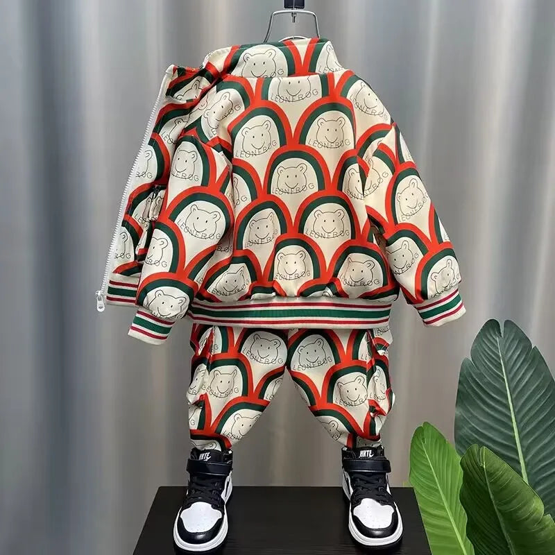Spring Autumn Baby Clothes Suit Boys Outfit Sets Koean Girl Boys Coat + Pants SetsChildren's Set 2 To10 years Kids Outfits