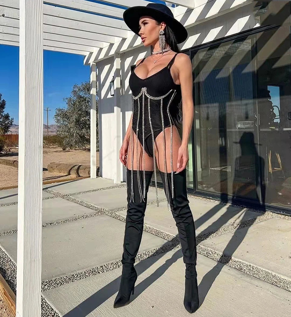 Women's Evening Corset Rhinestone Lace-up Corset Underbust Mesh Bustier Crop Top Bodices Sexy Lingerie Women Body Shaper