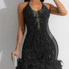 Sexy elegant black white slip sequin summer dress women birthday party club dress see through mesh midi evening dresses vestido