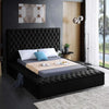 Bliss Collection Modern Contemporary Velvet Upholstered Bed with Deep Button Tufting and Storage Compartments and Footboard