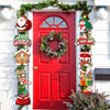 Christmas Porch Door Hanging Banner Christmas Paper Door Decorative Flags for Xmas Home Decorations New Year 2024 Noel Navidad