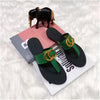 2025 High quality jacquard embroidery thick sole wedge sandals set feet women's fashion casual flip-flops