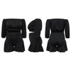CM.YAYA Plus Size Women's Set Long Sleeve Slash Neck T-Shirt and Shorts 2025 Summer Ruched Two 2 Piece Set Outfits Tracksuit